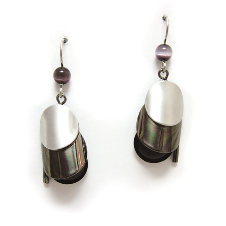 Plum Catsite Layered Dangles by Christophe Poly - Click Image to Close
